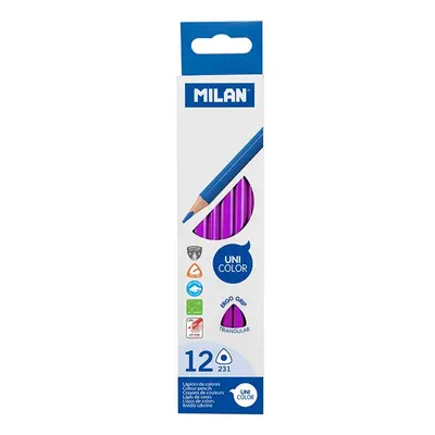 MILAN - Ergo Grip zsírkréták háromszög alakú 12 db, Purple