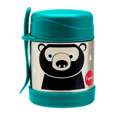 3 SPROUTS - Stainless Steel Food Thermos + Villa Bear teal