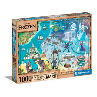 CLEMENTONI - Puzzle 1000 alkatrészek Disney térkép – Frozen