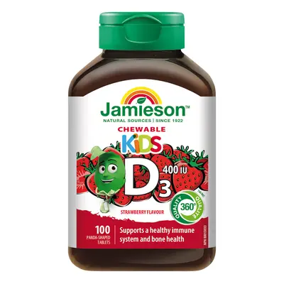 JAMIESON - D3 Vitamin Kids 400 NE eper ízű szopogató tabletta gyermekeknek 100 tbl.