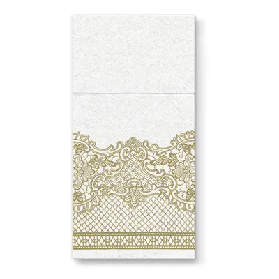 PAW - AIRLAID evőeszköz táskák 40x40cm Royal Lace Gold, 25 db/csomag