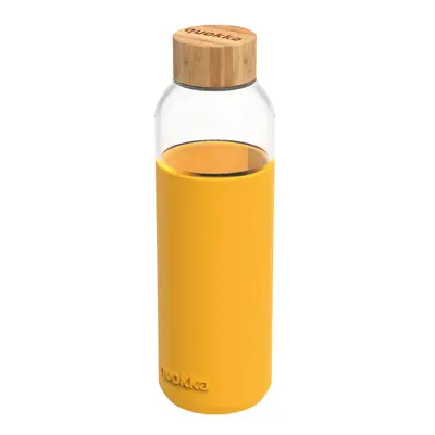 QUOKKA – FLOW, Üvegpalack szilikon felülettel YELLOW, 660ml, 40013