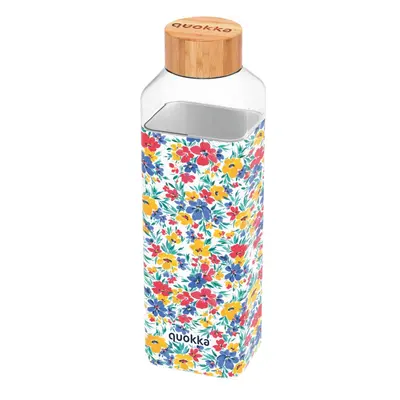 QUOKKA - Storm, Üvegpalack szilikon felülettel DITSY FLORAL, 700ml, 40026