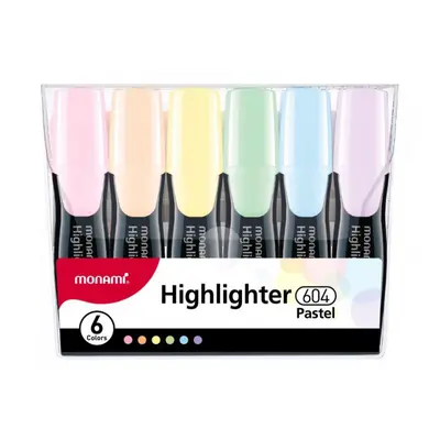 ASTRA - MONAMI pasztell highlighter készlet 604-es, 1-6mm ékhegye hegy, 6db 20632495060