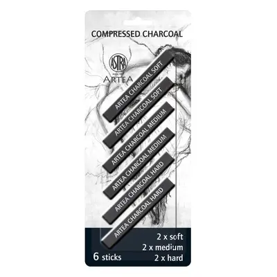 ASTRA - ARTEA Préselt szén / faszén 10x80mm, 6 darabos készlet, 323115006