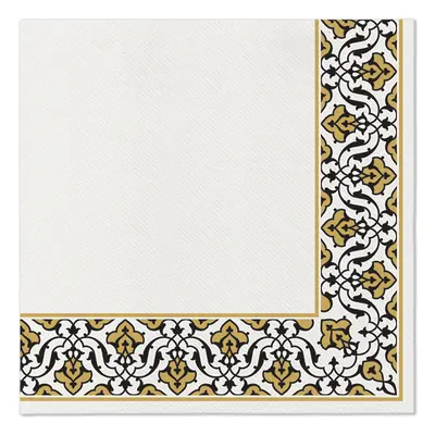 PAW – Törlőkendő AIRLAID 40x40 cm - Floral Frame gold-black