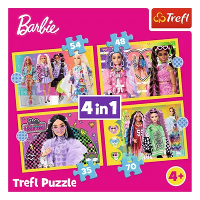 TREFL - Puzzle 4 az 1-ben – Boldog Barbie-világ / Mattel, Barbie