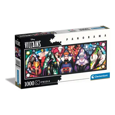 CLEMENTONI - Puzzle 1000 alkatrészek panoráma - Disney Villains