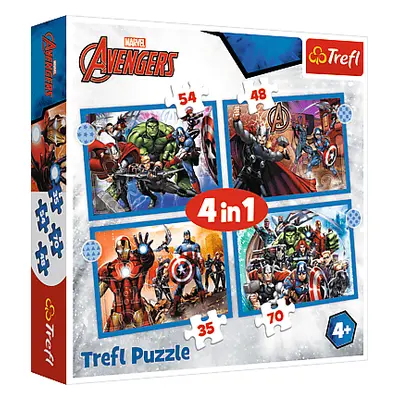 TREFL - Puzzle 4 az 1-ben – Brave Avengers / Disney Marvel The Avengers