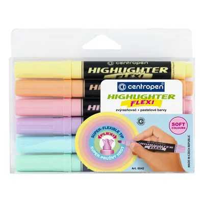 CENTROPEN - Highlighter 8542 FLEXI PASTEL - 6 db-os készlet