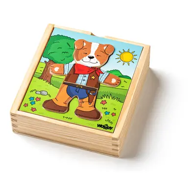 WOODY - Puzzle szekrény Kutya, 18 részes