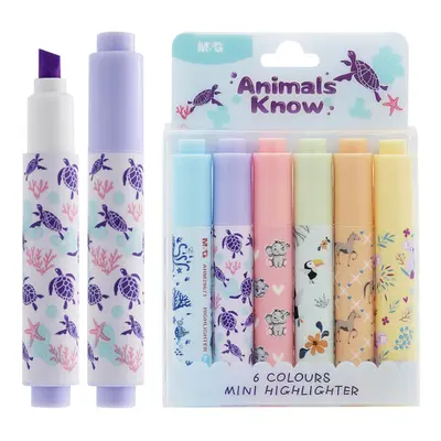 M&G - Highlighter M&G Mini Animals Know - 6 darabos készlet