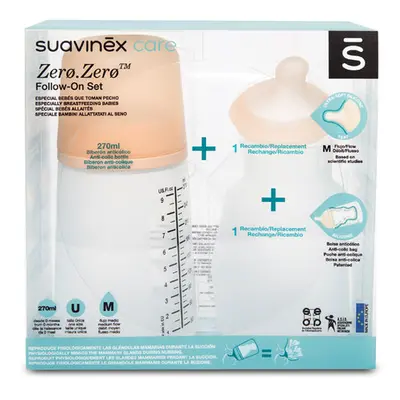 SUAVINEX - ZERO ZERO anti-colic palack 270 ml M - SET