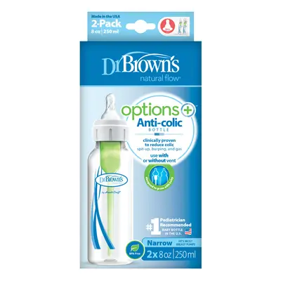 DR.BROWNS - Antikolikus cumisüveg Options + keskeny 2x250ml műanyag (SB82006)