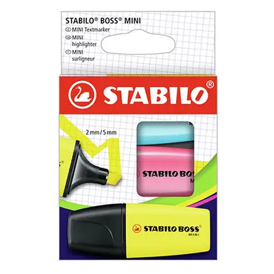 STABILO - Highlighter - BOSS MINI - 3 csomag - sárga, kék, rózsaszín