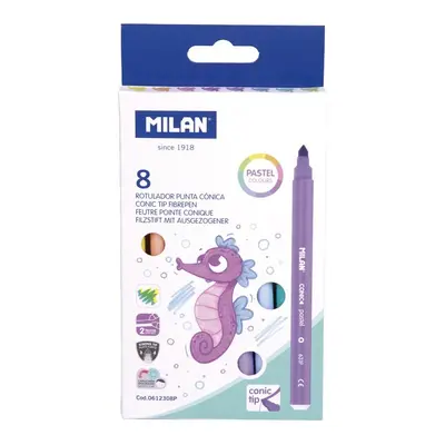 MILAN - Kerek filctollak PASTEL - szett 8 db