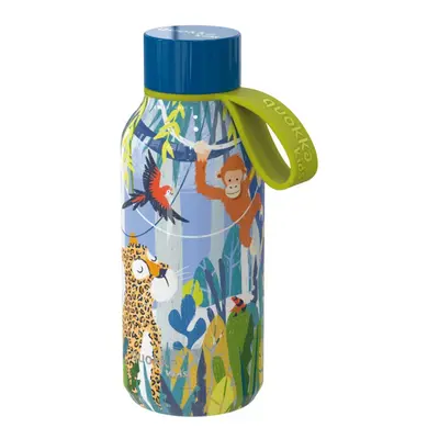 QUOKKA - KIDS Rozsdamentes acél palack / termosz hurokkal JUNGLE, 330ml, 40145