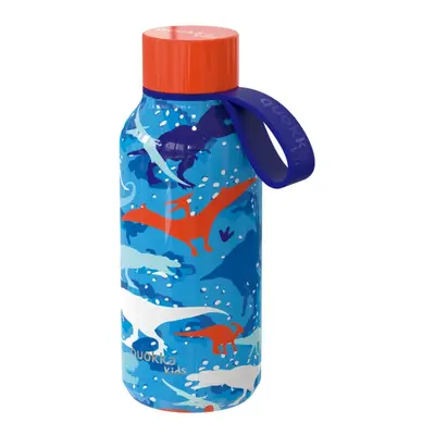 QUOKKA - KIDS Rozsdamentes acél palack / termosz hurokkal DINOSAURS, 330ml, 40141