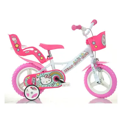 DINO BIKES - Gyerekkerékpár 124RLHK2 - 12" Hello Kitty babaüléssel és kosárral