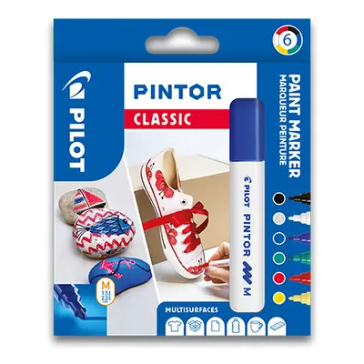 PILOT - Dekoratív filctoll "Pintor Classic", 6 darabos készlet, M-es hegyű