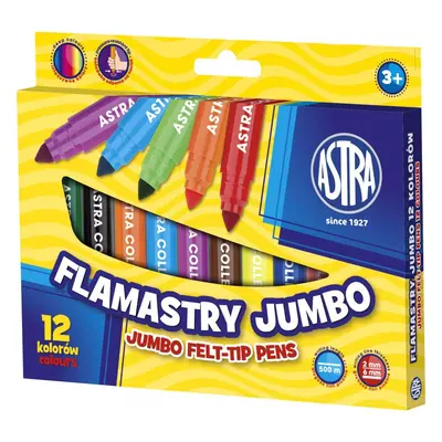 ASTRA - Színes filctollak kúpos hegyű JUMBO 12 darabos készlet, 314110001