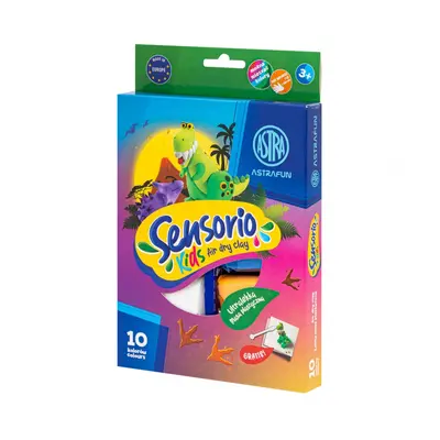 ASTRA - Modellező gyurma ( Air dry clay ) Sensorio Kids Dinosaurus, 10 szín , 336123022