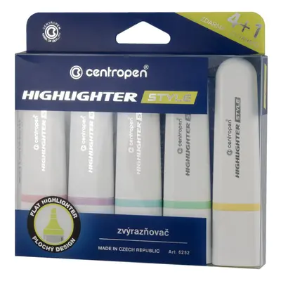 CENTROPEN - Highlighter 6252 STYLE SOFT 1-5 mm, 4 db-os készletben