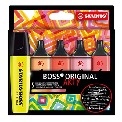 STABILO - Highlighter - BOSS ORIGINAL - ARTY - 5 db-os kiszerelés - 5 különböző színben