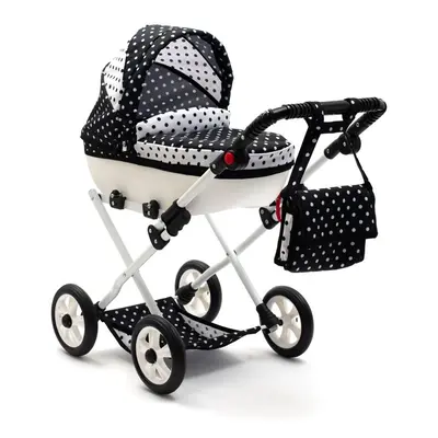 NEW BABY - Játék babakocsi COMFORT fehér - fekete