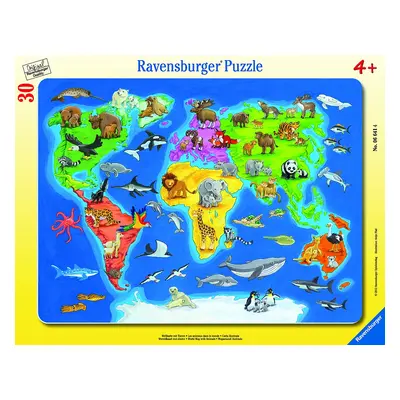 RAVENSBURGER - Világtérkép állatokkal 30-48D