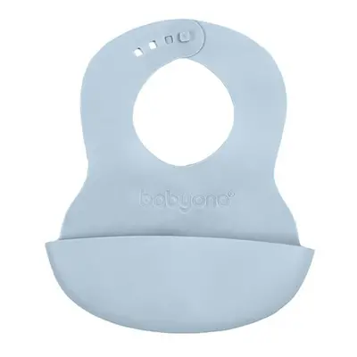 BABYONO - Puha műanyag bib zsebbel BPA-mentes blue 6hónap+