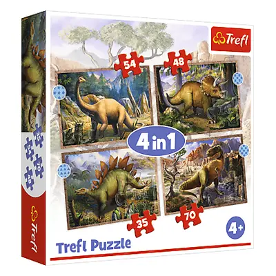 TREFL - Puzzle 4 az 1-ben - Dinoszauruszok