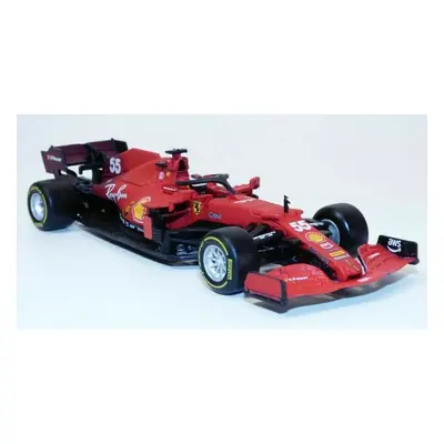 BBURAGO - 1:43 Ferrari Racing F1 SF21 #55 (Carlos Sainz) sisakkal - kemény tok