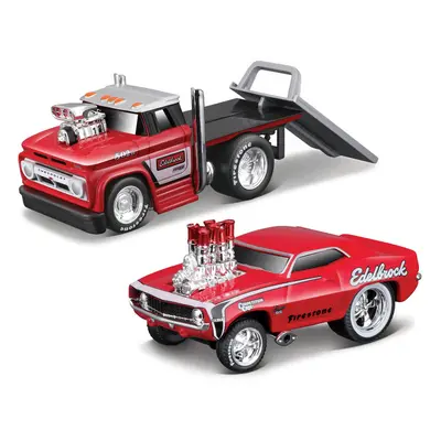 MAISTO - Muscle Transports - 1966 Chevrolet C60 Flatbed 1969 Chevrolet Camaro SS, 1:64