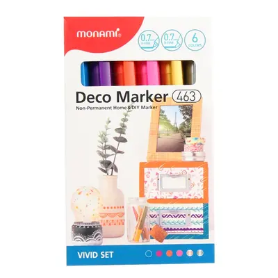 ASTRA - MONAMI Deco Marker 463, 0,7mm, VIVID SET, 6db, 20800015080