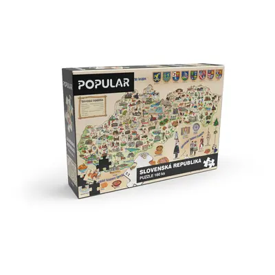 POPULAR - Puzzle - Szlovákia térkép, 160 db