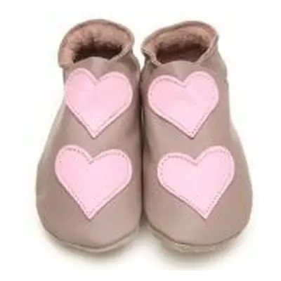 STARCHILD - Bőrcsizma - Lovehearts Taupe/Baby Pink - XL méret (18 - 24 hónap)