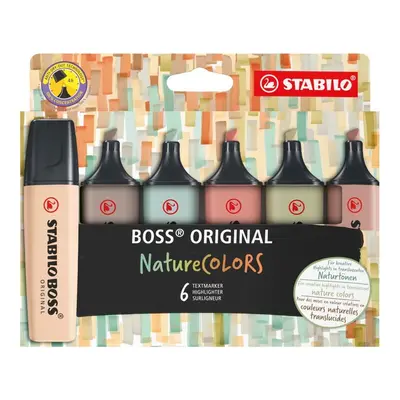 STABILO - Highlighter BOSS ORIGINAL NatureCOLORS - 6 db-os készlet