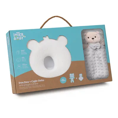 INTERBABY - SET MEDVEDIK - ergonomikus párna + ölelgető - szürke