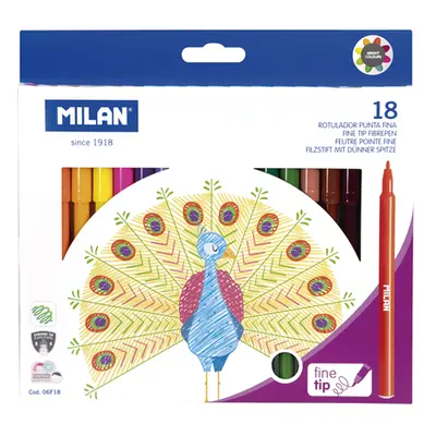 MILAN - Kerek hegyű filctollak 2 mm - 18 darabos készlet