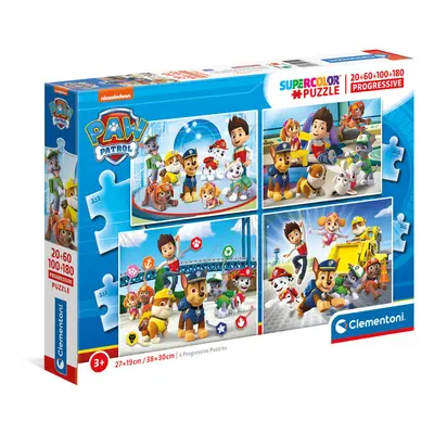 CLEMENTONI – Puzzle 20 + 60 + 100 + 180 alkatrészek - Paw Patrol