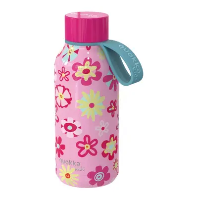 QUOKKA - KIDS Rozsdamentes acél palack / termosz hurokkal FLOWERS, 330ml, 40144