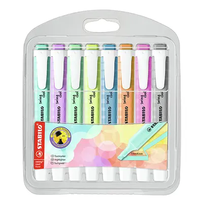 STABILO - Highlighter - swing cool Pastel Edition - 8 csomag