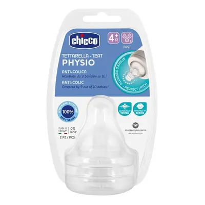 CHICCO - Perfect 5 fiziológiás szilikon cumisüveg cumi, gyors áramlás 4 m+, 2 db