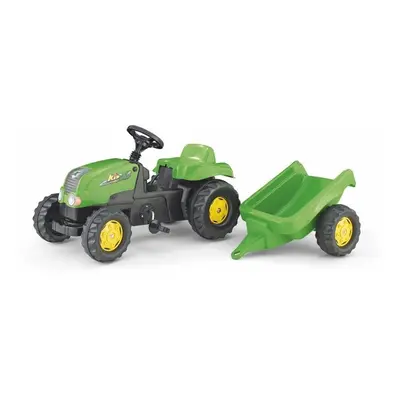 ROLLYTOYS - Pedálos traktor Rolly Kid utánfutóval - zöld