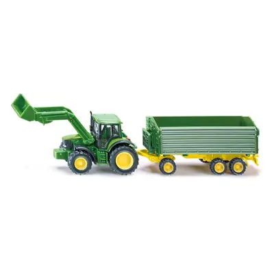 SIKU - Farmer - John Deere homlokrakodóval és pótkocsival, 1:87 méretarány