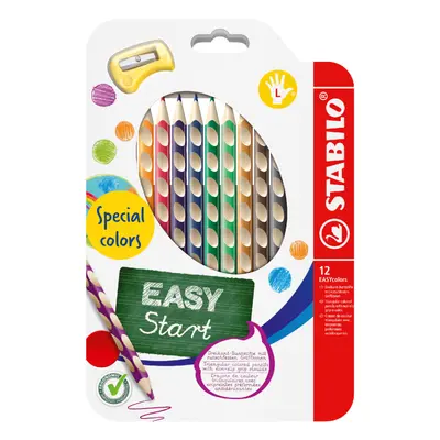 STABILO - Zsírkréták EASYcolors balkezeseknek - 12 db set reszelővel