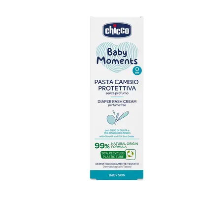 CHICCO - Baby Moments baba alsó krém parfüm nélkül 99%-ban természetes összetevőkkel 100ml, 0m+