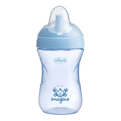 CHICCO - Chicco Advanced bögre szívószállal 266ml, kék 12m+