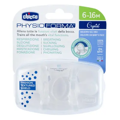 CHICCO - Cumi Physio Luxe full szilikon 6-12m crystal 2 db